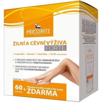Priessnitz Vein and Vascular Nourishment FORTE 60 capsule + gratuit Vein and Vascular Gel 125 ml