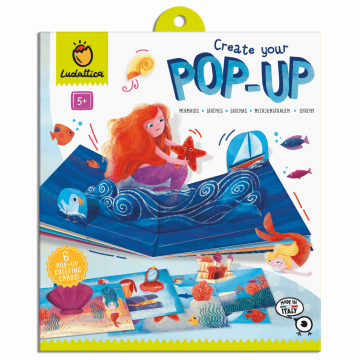 Set de constructie felicitari Pop-Up, 5 ani+, Sirene, Ludattica