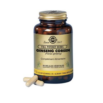 Solgar Ginseng Coreen Panax Fph 50 Vitalitate Energie 50 gélules végétales