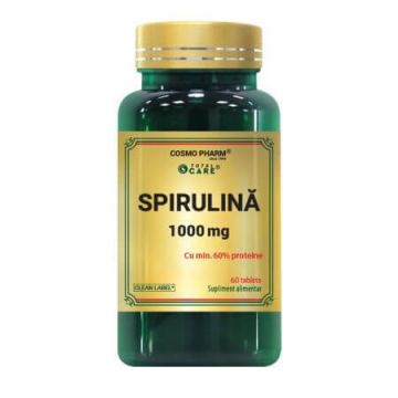 Spirulina, 1000 mg, 60 tablete, Cosmopharm