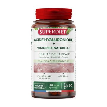 Superdiet Acide Hyaluronique & Vitamine C Naturelle Beauté De La Peau 90 Gélules