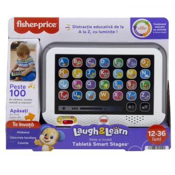 Tableta interactiva cu 3 niveluri de dezvoltare, 12-36 luni, Fisher Price