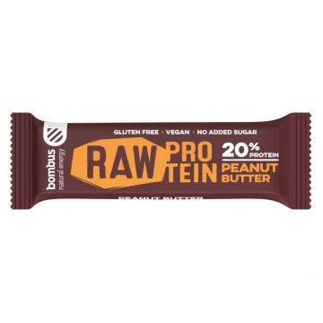 Baton proteic cu unt de arahide 20% proteine Raw Protein, 50g, Bombus