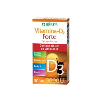 Beres Vitamina D3 Forte, 30 comprimate