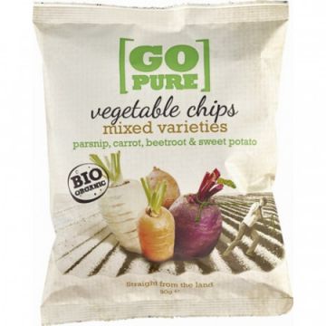 Chipsuri din legume fara gluten Bio, 90g, Go Pure