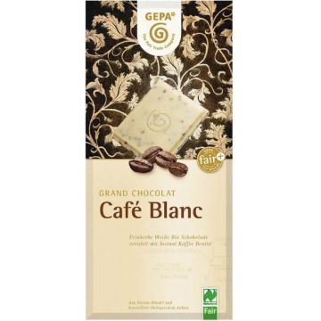 Ciocolata alba cu cafea Cafe Blanc, 100g, Gepa