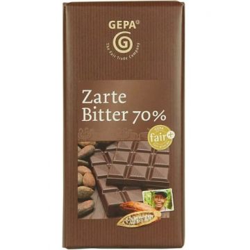 Ciocolata amaruie 70% cacao, 100g, Gepa