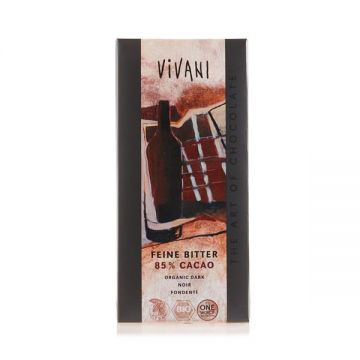 Ciocolata amaruie cu 85% cacao vegana Bio, 100g, Vivani