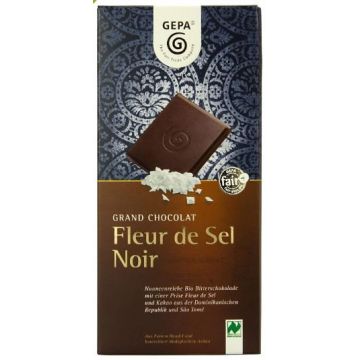 Ciocolata neagra bio Fleur de Sel Noir, 100g, Gepa