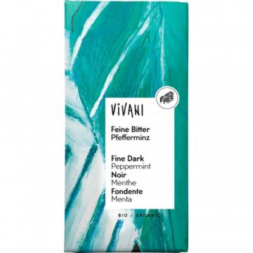 Ciocolata neagra cu menta Bio, 100g, Vivani