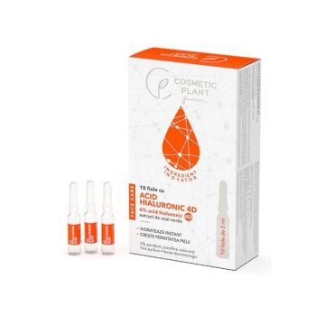 Fiole cu 6% acid hialuronic 4D, 10 bucati, 2ml, Cosmetic Plant