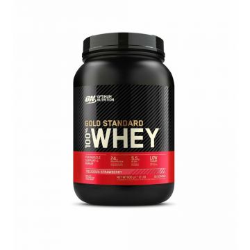 Proteine din zer Gold Standard 100% Whey Capsuni, 908g, Optimum Nutrition