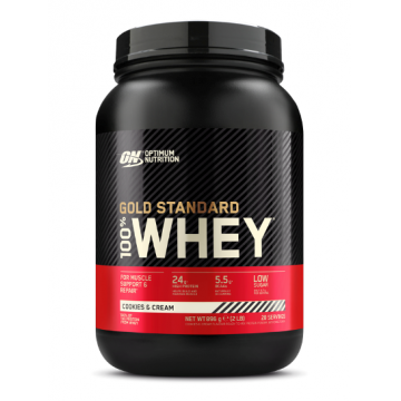 Pudra proteica proteine din zer 100% Whey Cookies & Cream, 908g, Optimum Nutrition