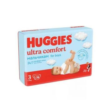 Scutece Boy Ultra Comfort, Nr. 3, 5-9 kg, 78 bucati, Huggies