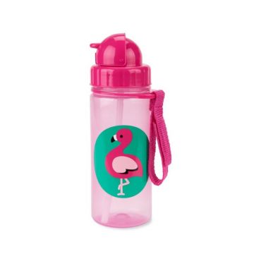 Skip-Hop Sticla cu pai Flamingo, 355 ml