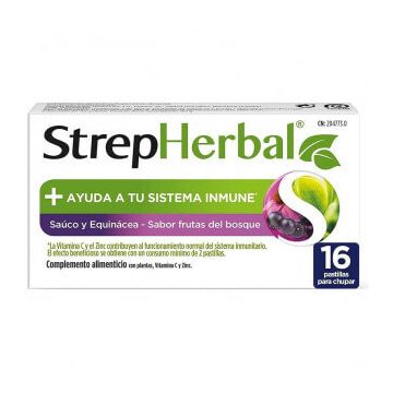 Strepherbal 16 pastiluțe Pastiluțe cu aromă de soc și echinacea