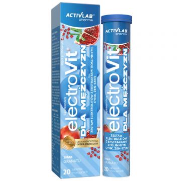 Activlab ElectroVit pentru bărbați, aromă de rodie, 20 comprimate efervescente