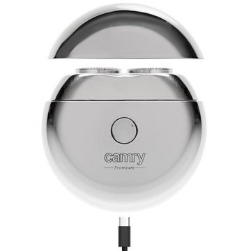 Aparat de Ras Compact CR 2938 cu 2 Lame Rotative Autonomie 35 Minute Argintiu