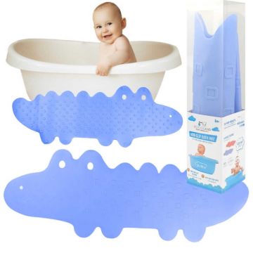 Bocioland, covoraș de baie antiderapant, crocodil albastru, 1 buc