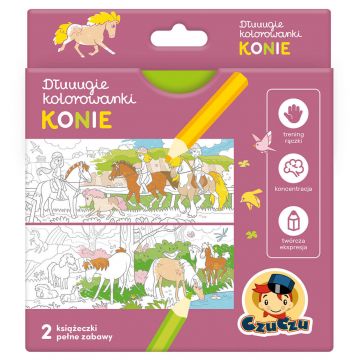 CzuCzu Cărți lungi de colorat Cai, 2 cărți pentru copii, de la 4 ani