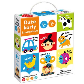 CzuCzu Carduri mari de contrast, carte pentru copii, 6-9 luni, 24 elemente