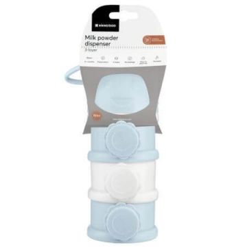 Dozator pentru lapte praf cu 3 compartimente, Blue, Kikka Boo