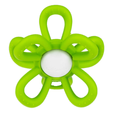 Dumel GiliGums, zornăitor cu teether, Floare, verde, de la 3 luni, 1 buc