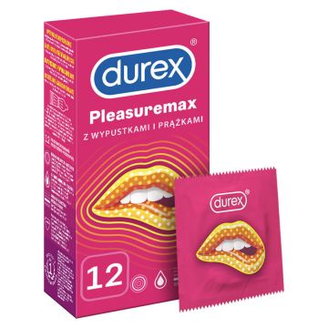 Durex Pleasuremax, prezervative cu nervuri cu nervuri, 12 bucăți