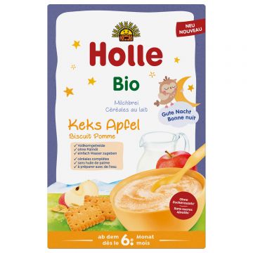 Holle Bio terci, biscuiți și mere, lăptos, de la 6 luni, 250 g