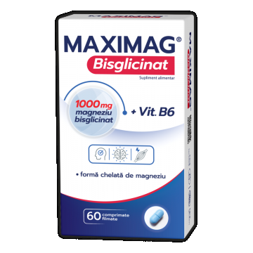 Maximag Bisglicinat, 60 comprimate filmate, Zdrovit