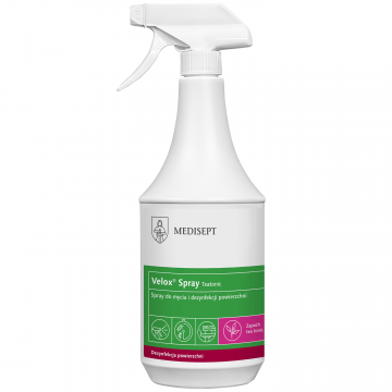 Medisept Velox Spray Tea Tonic, lichid parfumat pentru curățarea și dezinfectarea suprafețelor, 1 L