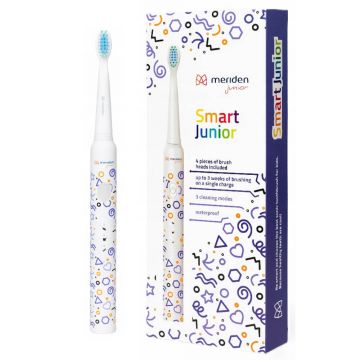 Meriden Smart Junior Violet, periuță de dinți sonică pentru copii, violet, de la 5 ani, 1 buc + vârfuri de schimb, 4 bucăți
