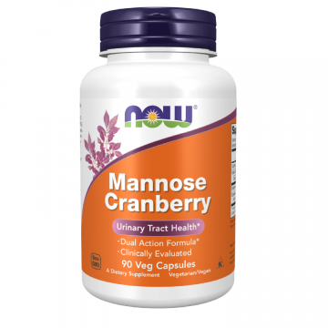 Now Foods Mannose Cranberry, D-mannose și merișor, 90 capsule