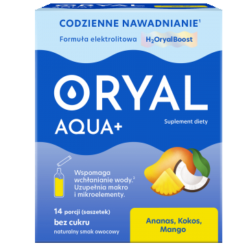 Oryal Aqua+ Ananas, nucă de cocos, mango, fără zahăr, 14 pliculețe