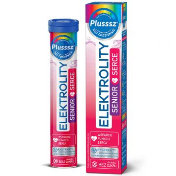 Plusssz Elektrolity Senior Serce, fără zahăr, 24 comprimate efervescente