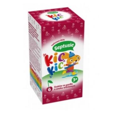 Septusie Kic Kic acadele pentru gât cu aromă de cireșe, 6 bucăți