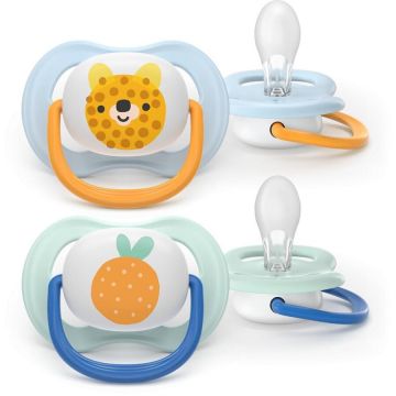 Set 2 Suzete Ultra Air SCF080/23 Ortodontice fara BPA 0-6luni Multicolor