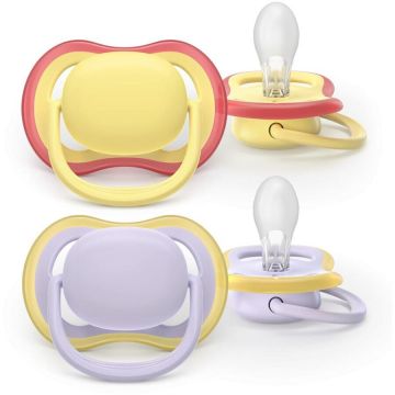 Set 2 Suzete Ultra Air SCF087/03 Ortodontice fara BPA 0-6luni Multicolor