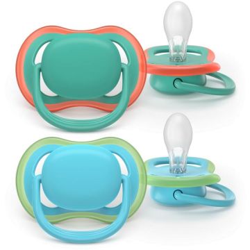 Set 2 Suzete Ultra Air SCF087/10 6-18luni Albastru