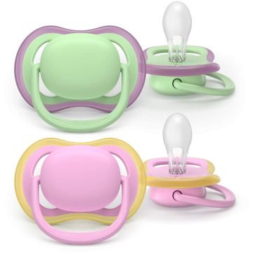 Set 2 Suzete Ultra Air SCF087/12 fara BPA 6-18luni Mov/Roz