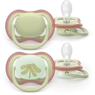 Set 2 Suzete Ultra Air SCF087/18 Ortodontice 6-18luni Rosu