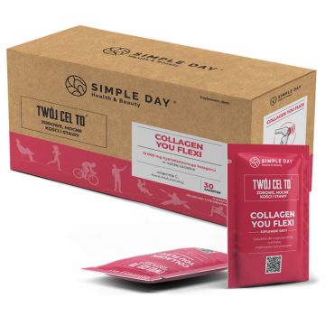 Simple Day Colagen You Flexi, aromă de zmeură și lămâie, 30 pliculețe