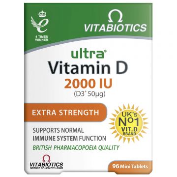 Vitabiotics Ultra Vitamina D3 2000 UI, 96 comprimate