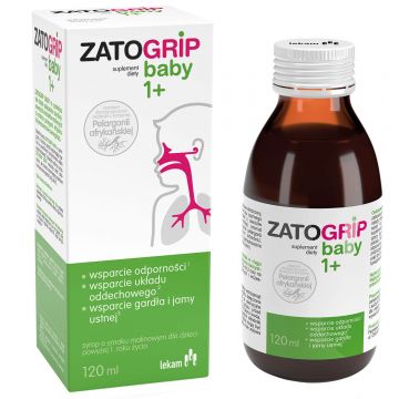 ZatoGrip Baby 1+, sirop pentru copii, aromă de zmeură, 120 ml