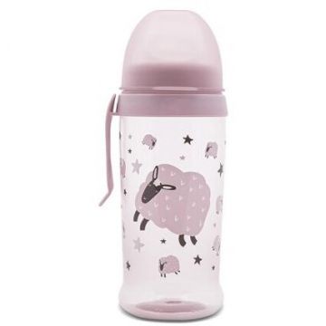 Biberon Anticurgere cu Clips si Tetina Lata Protejeaza Gingiile 6 Luni+ 360Ml My Friend Mellow Rose