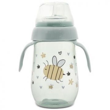 Biberon Anticurgere cu Toarte si Gat Larg 6 Luni+ 250 ml My Friend Iceberg Green