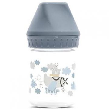 Biberon cu Gat Larg My Friend Tetina Moale din Silicon 0 Luni+ 125Ml Cameo Blue