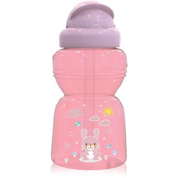 Biberon Mini Sport cu Pai 200ml Animalute Pink