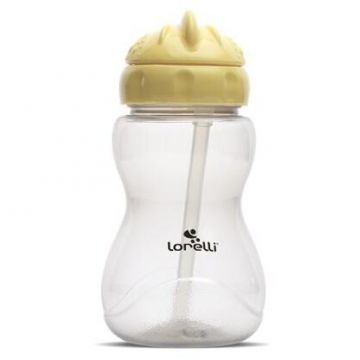 Biberon Sport cu Pai Moale si Flexibil Capac de Protectie Rotativ 275ml Yellow Grey