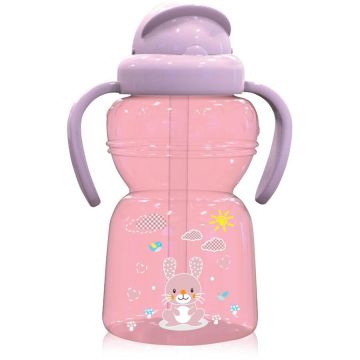 Biberon Sport cu Pai si Manere 325ml Animalute Pink